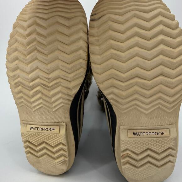 Sorel Joan of Arctic Snow Boots Leather Rubber Faux Fur Waterproof Black Size 7 - Picture 11 of 13